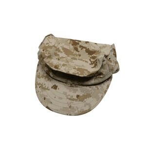 USMC Hat Cap Fitted Mens Medium Tan Desert MARPAT Camo Garrison Utility Marines